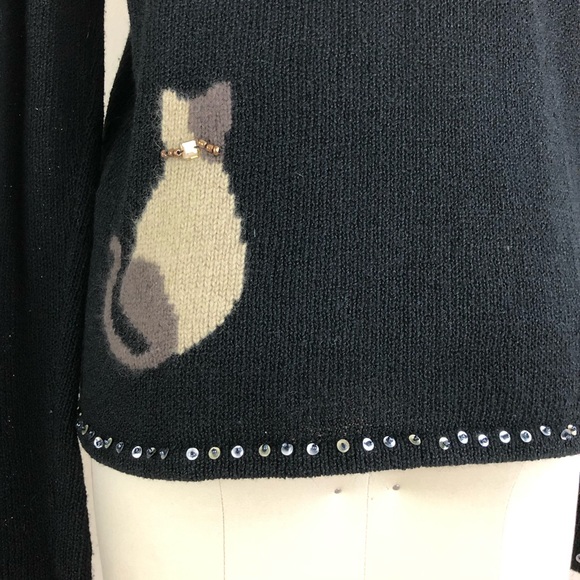 Coldwater Creek Embroidered Cat Cardigan - Picture 6 of 8